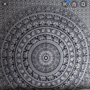 black and white tapestry